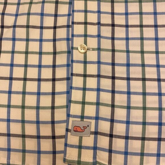 Vineyard Vines White and Blue Long Sleeve Murray Button Down Shirt Sz L - Picture 5 of 14